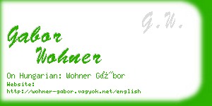 gabor wohner business card